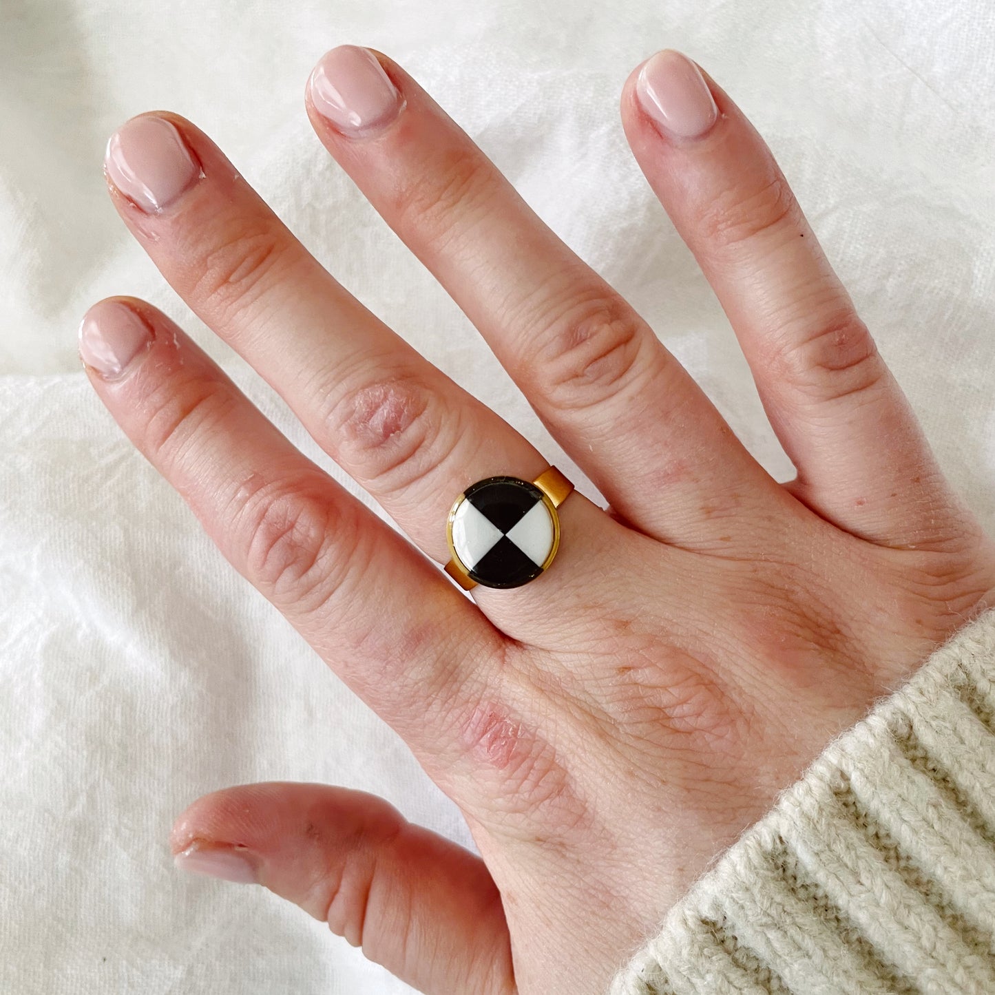 Blocky Checkerboard Ring