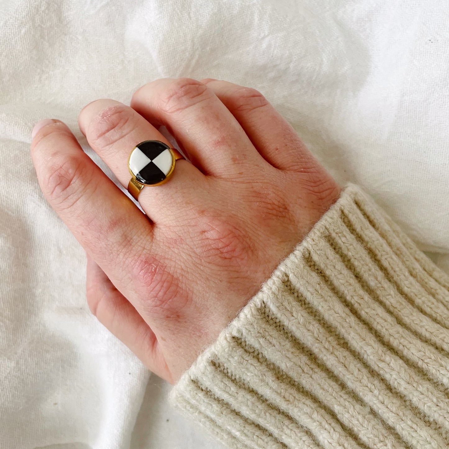 Blocky Checkerboard Ring