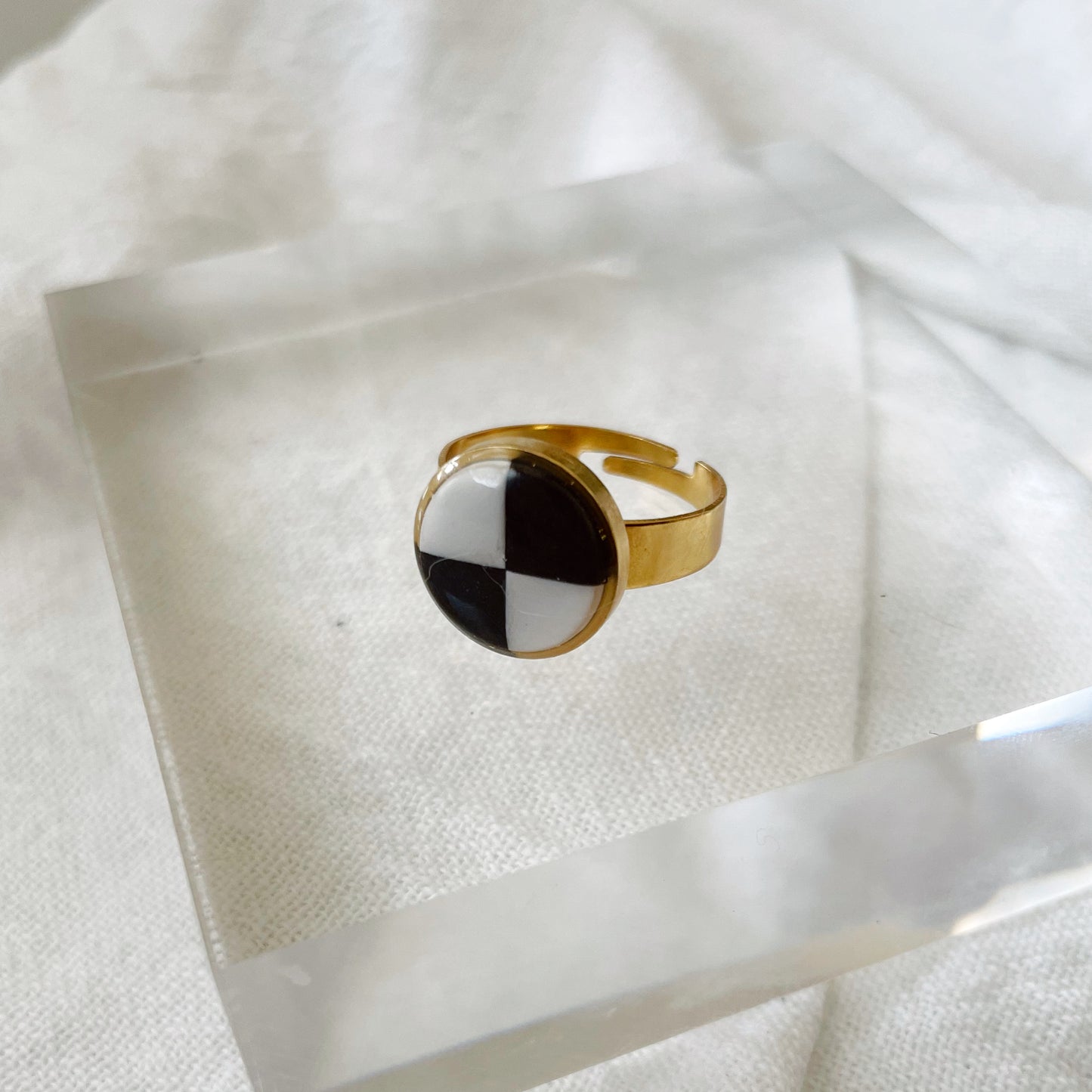 Blocky Checkerboard Ring