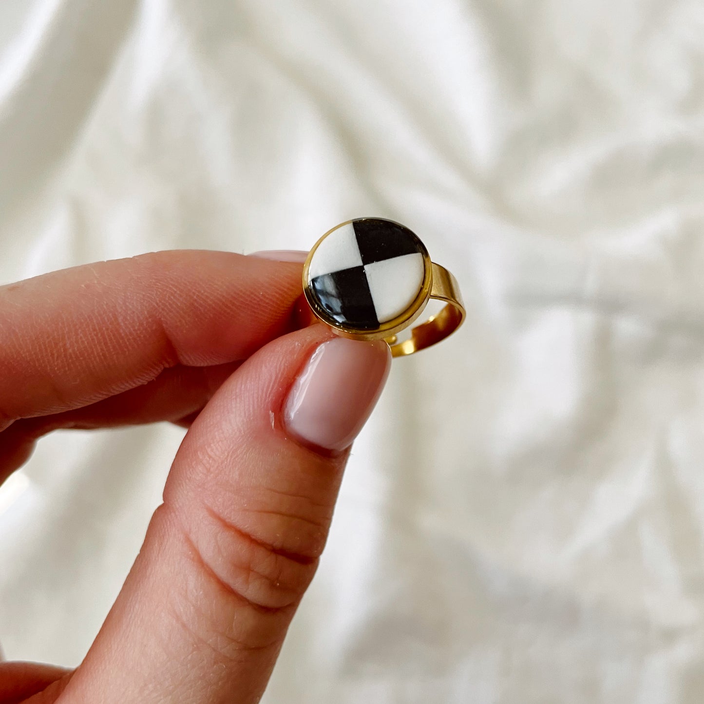 Blocky Checkerboard Ring