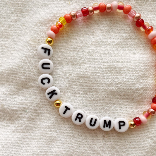 Beaded Bracelet - Fuck Trump