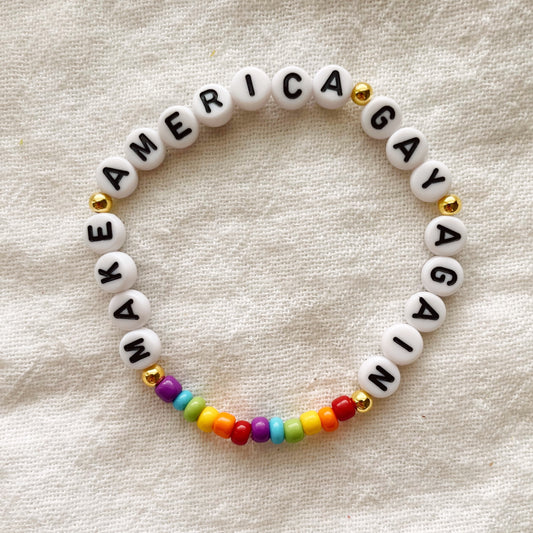 Beaded Bracelet - Make America Gay Again