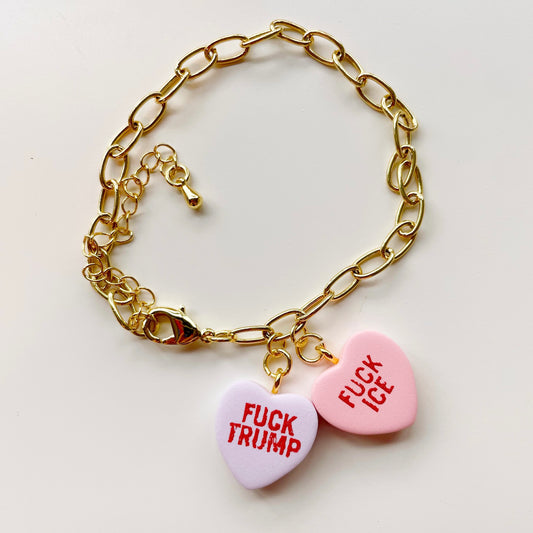 Charm Bar: Resistance Heart Charm Bracelet (2 Charms)