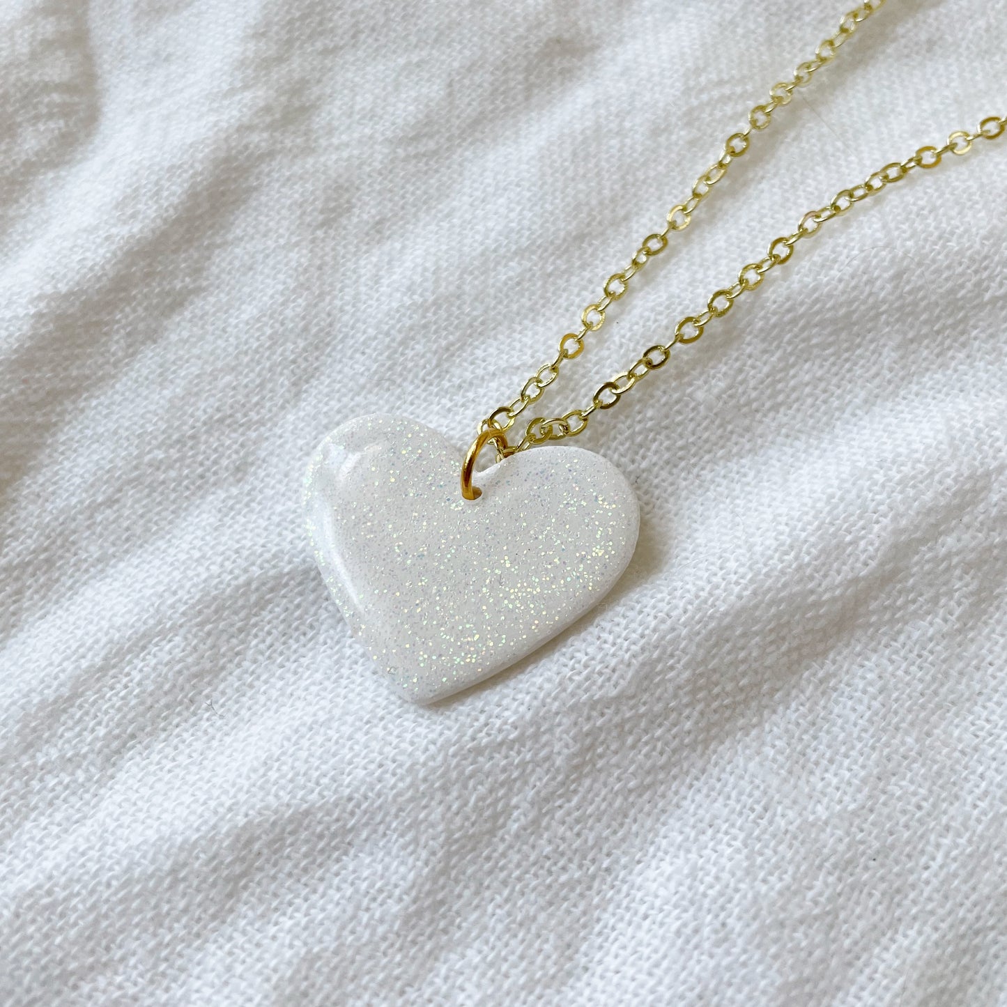 Glitter Heart Pendant Necklace