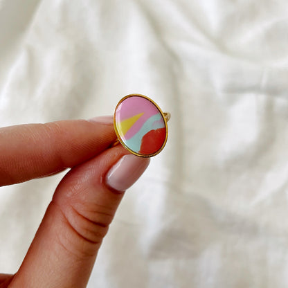 Tansy Colorful Swirl Ring